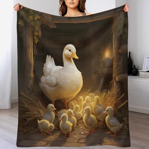 Couverture polaire flannel canard pour canapé et soirées cocooning