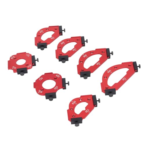 Marhynchus Gabarit de Routeur d'angle de Table, Ensemble d'outils de Coupe de Bois en Alliage 'aluminium avec 7 Modèles de Rayon pour les Bords 'armoires et les Coins Externes Internes