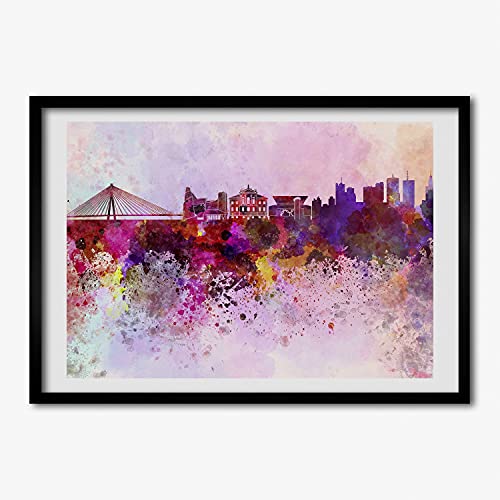 Cadre MDF 70x50 cm Tulup Varsovie colorée pour photo et affiche