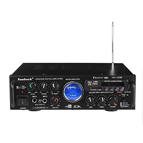 Sunbuck Wireless Karaoke Bluetooth Power Amplifier System - 600W 2 Channel Sound Stereo