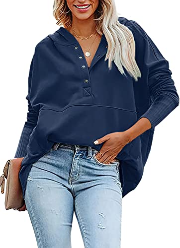 Image of PRETTYGARDEN Women's Casual Long Sleeve Zipper Sweatshirt Drawstring Loose Quarter Zip Pullover Tops with Pockets