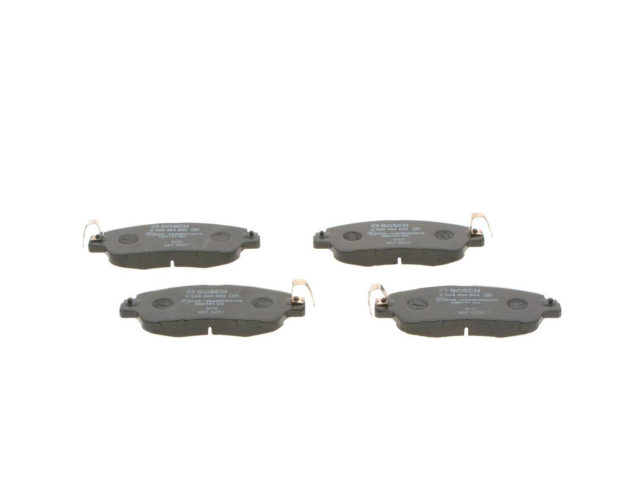 Bosch BP2006 - Pastiglie Freni Auto, Asse Anteriore - Qualità Bosch - Riduzione del Rumore e della Polvere - Certificazione ECE-R90 - Senza Rame - 1 Confezione da 4 Pastiglie | Compatibile con: MAZDA 2