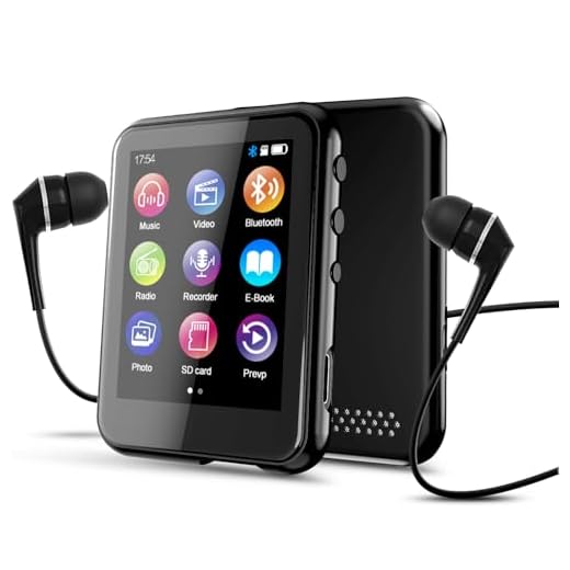 16GB MP3 Player with Bluetooth 5.3, QNGEE 2.4 inch Full Touchscreen Music MP3 for Kids, FM Radio, Voice Recorder, HiFi Sound, E-Book, Earphones Included