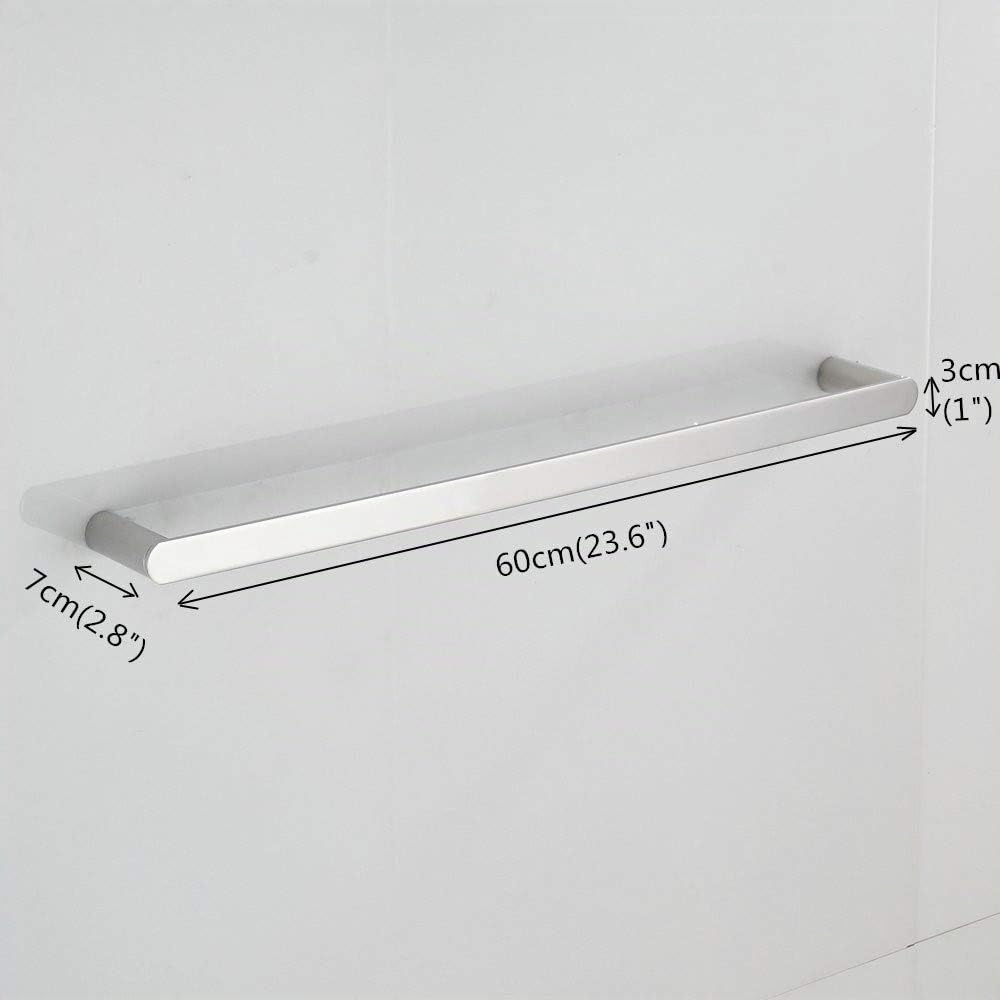 Porte-Serviettes Simple pour Salle de Bain - Chrome Poli, SUS Acier Inoxydable, Style Ovale, 60cm