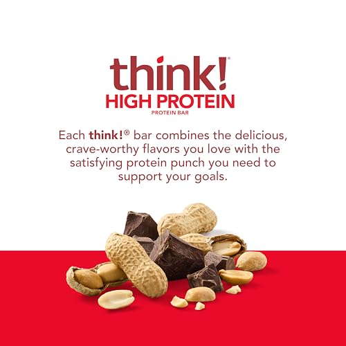 think! Protein Bars, High Protein Snacks, Gluten Free, Kosher Friendly, Chunky Peanut Butter, Nutrition Bars, 2.1 Oz per Bar, 10 Count (Packaging May Vary) - Image 6