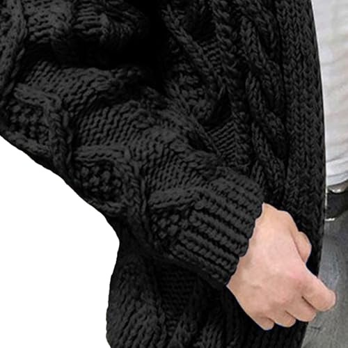 DGHM-JLMY Men's Stand Collar Cardigan Sweater Long Sleeve Casual Winter Outwear Cable Knit Button Down Sweaters4