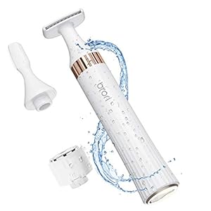 Brori Damenrasierer Elektrisch,3 in 1 Elektrischer Rasierer Damen Gesichtshaarentferner Intimrasierer für Frauen Bikinizone Intimbereich Gesicht Haarentferner Augenbrauen Trimmer USB Wiederaufladbar