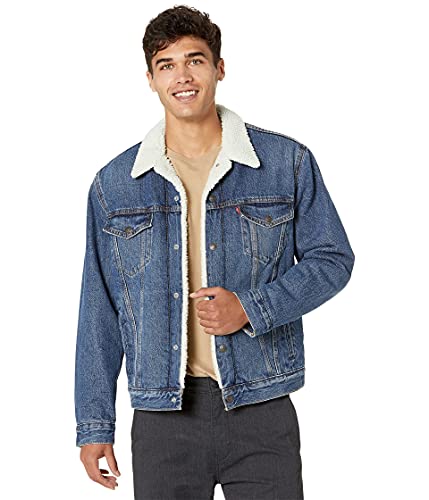 Levi's Mens Sherpa Trucker (Also Available In Big & Tall) Denim Jacket, Television - Medium Indigo, X-Large US