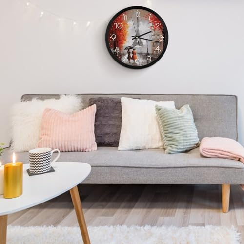 Horloge murale quartz silencieuse ronde 25 cm blanche pour bureau - 6