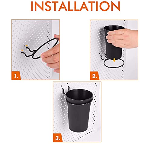 Image of G.CORE 9-Pack PegBoard Cups with Loops, Peg Board Hooks Assortment Organizer Accessory, Various Tools Storage Arrange Kit for Garage Craft Workshop Workbench Hobby