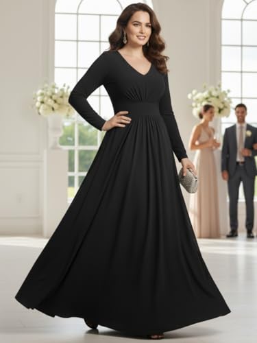 Image of KOH KOH Womens Long Sleeve Flowy Empire Waist Fall Pleated Maxi Dress
