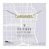 Lucky Feather City Coordinate Bar Necklace – 14K Gold Dipped Horizontal Bar Necklaces for Women...