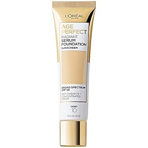 L'Oreal Paris Age Perfect Radiant Serum Foundation with SPF 50, Ivory, 1 fl. oz.