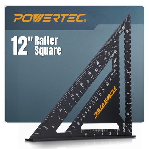 POWERTEC 12 Inch Aluminum Rafter Square