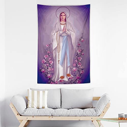 Apojdsn Christmas Nativity Scene Tapestry Manger Jesus Statue Virgin Mary Tapestry Wall Hanging Christian Religion Wide Wall Art For Christmas Church Bedroom Living Room Dorm Home Decor 40X60 Inch #TOP2