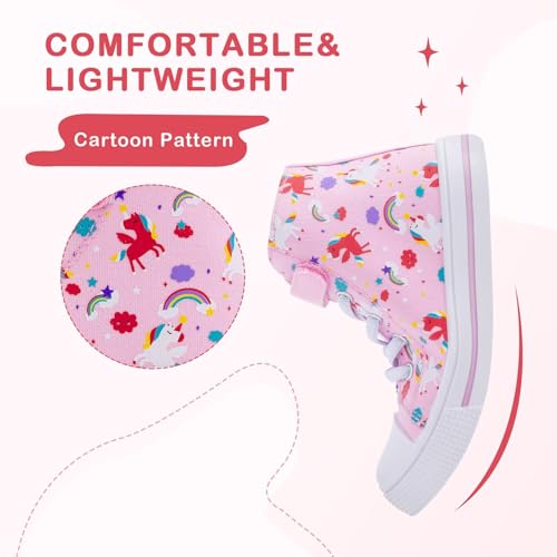 EUXTERPA Kids High Top Shoes Toddler Canvas Sneakers Boys Girls Casual Walking Sports Shoe3