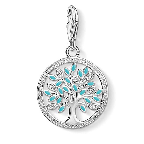 Thomas Sabo - Colgante con Motivos Inspirados en la Espiritualidad y Buena Fortuna, Abalorio de Árbol Del Amor