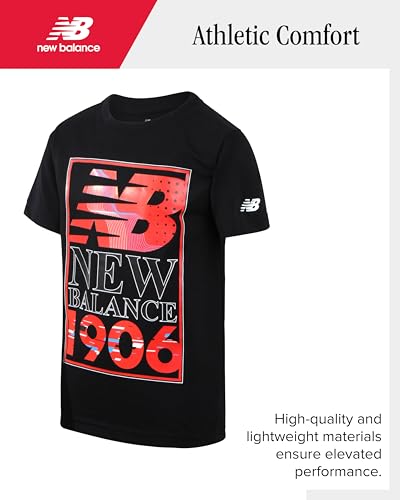 New Balance Boys Pants Set - 2 Piece Pullover Boys Shirts Graphic Tee and Athletic Jogger Pants Kids Activewear Set (8-16)3