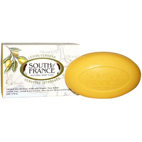 South of France, Lemon Verbena, French Milled Oval Soap with Organic Shea Butter, 6 oz (170 g)(Pack of 2) Cover