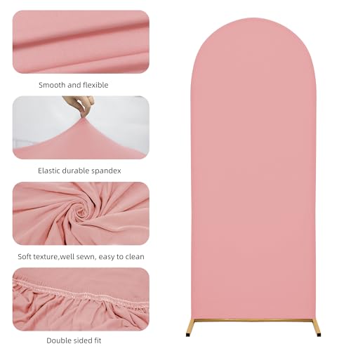Wedding Arch Cover 6.6FT Arch Backdrop Cover Spandex Fitted Arch Cover for Round Top Chiara Backdrop Stand Covers for Wedding Birthday Party Baby Shower Banquet Ceremony Decoration - Image 6