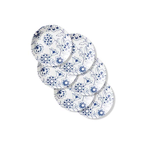 Corelle Boutique Indigo Blooms Chip Resistant Lunch Plate 8.5in (21.6cm) 6 Pack