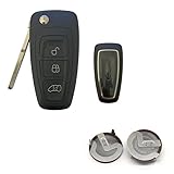 Kit Coque de clé 3 boutons compatible avec FORD TRANSIT CUSTOM + VL2020 batterie
