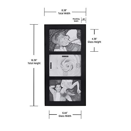 Malden 3-Opening Collage Frame, Displays Three 5X7 Pictures, Black #TOP6