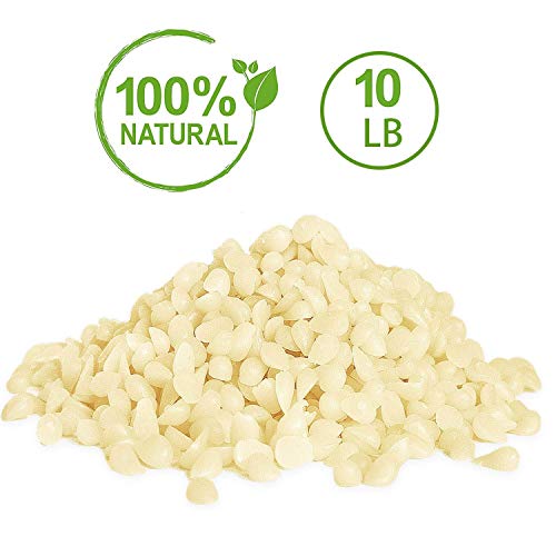 Howemon White Beeswax Pellets 10 lb 100% Pure and Natural Triple Filtered