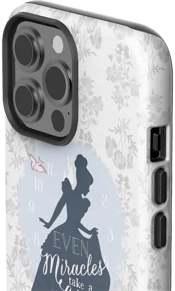 Skinit Impact Phone Case Compatible with iPhone 14 Pro Max - Officially Licensed Disney Cinderella Miracles Take Time Silhouette Design