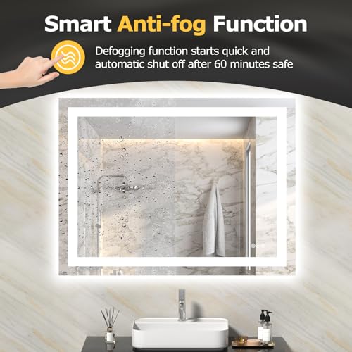 Image of Hivone 40 inchX30 inch LED Bathroom Mirror with Lights, UL Listed