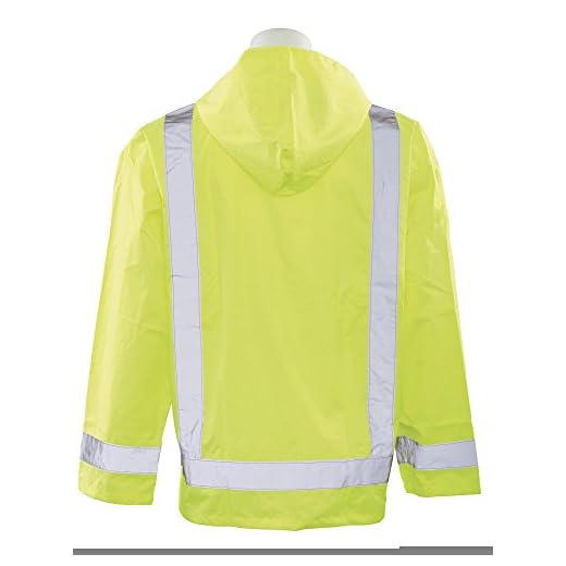 ERB 61498 S373 Class 3 Rain Jacket, Lime, 5X-Large/6X-Large