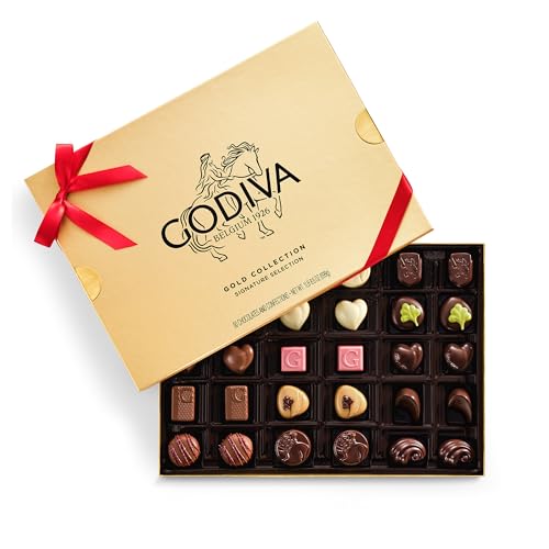 Godiva Red Bow Gold Assorted Chocolate Gift Box, Belgian Dark and...