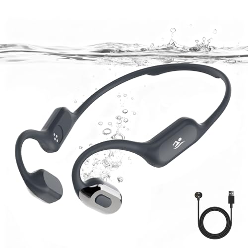 Auriculares de natación de conducción ósea de silicona líquida suave, auriculares impermeables IPX8, auriculares de natación de oreja abierta con silicona agradable a la piel/auriculares integrados de