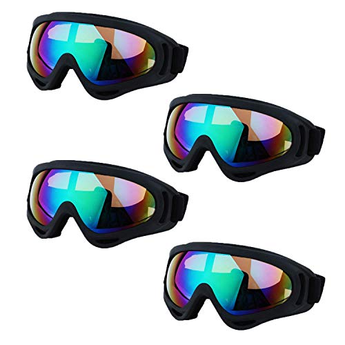 LJDJ Ski Goggles, Pack of 4 - Snowboard Adjustable UV 400 Protective