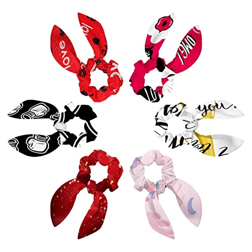 Chouchous à cheveux avec nœud papillon et motifs lèvres pour femme