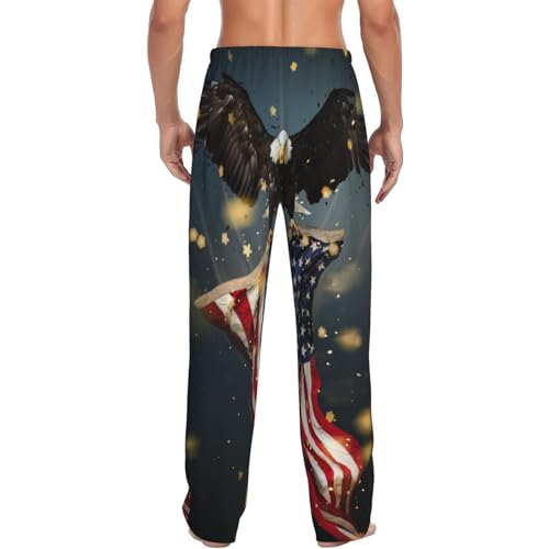 North American Bald Eagle For Men'S Lightweight Pajama Pants Adjustable Drawstring & Pockets All-Season Sleepwear2