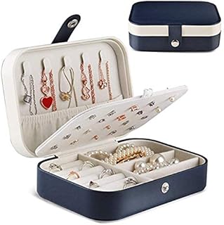 Udream Travel Jewellery Box Organiser for Women Girls,PU Leather Small Jewelry Storage Case,Portable Jewelry Box for Rings,Earring,Necklaces Jewelry Organiser Gift for Her Girlfriend Girl Wife