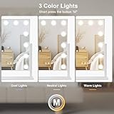 CROWNSHOP Makeup Mirror with Lights, Hollywood Vanity Mirror with 3 Colors Lighting Modes, Touch Control, 360°Ratation, Dimmable 12 LED Bulbs Lighted Makeup Mirror for Dressing Room & Bedroom - Image 3