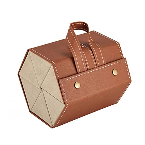 Suewidfay Brillenorganizer, 5-Slot Multifunktionale Brille Aufbewahrungsbox Faltbare PU-Leder Hängen Sonnenbrillen Organizer, Tragbar Reisen Brillenaufbewahrung für Frauen, Männer, Kinder (Braun) Cover