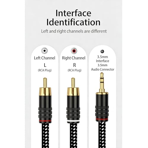 Cable adaptador de 3,5 mm Alksubbm con puerto chapado para sonido de alta fidelidad 3