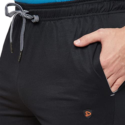 Image of sporto Anthra Melange Modern Slim Fit Track Pants for Men with Zippered Pockets