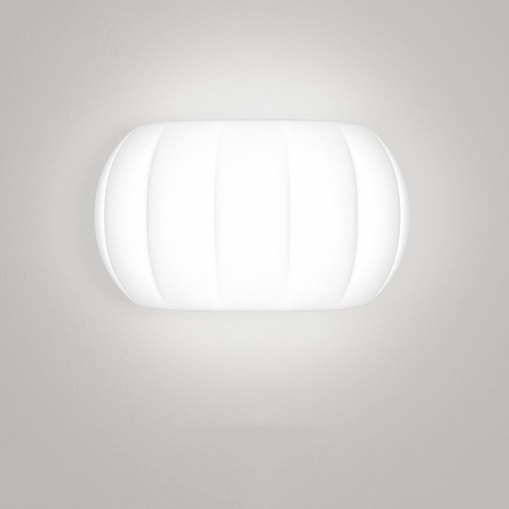 SXSCARKX Nordic Pumpkin Wall Sconces Modern Milky White Moon Light Minimalist 12W Boys Girls Room Fixture For Bedroom Bathroom Bedside Cream Mounted Lamp Children