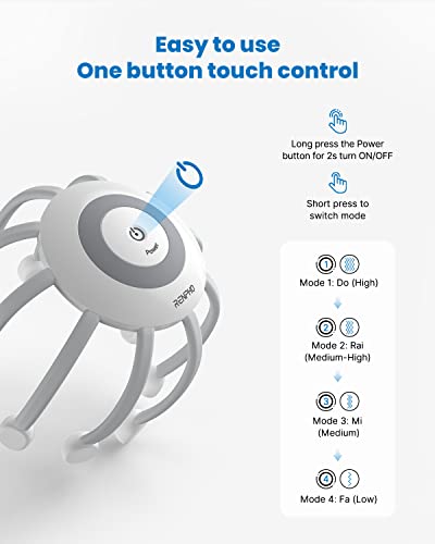 Renpho Electric Scalp Massager With 10 Vibration Contacts, 4 Modes, Portable Wireless For Stress Relax And Tension, Deep Sleeping;Foot Massager Machine With Heat,Shiatsu Deep Kneading, Delivers Relief #TOP4