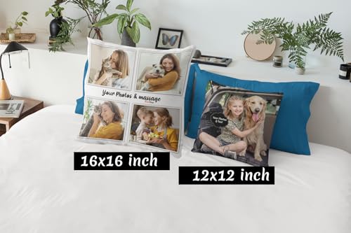 Image of KivStar Personalized Photo Pillow with Name | Custom Cushion for Birthday, Anniversary & Valentine Gift | 12x12 Inch White Pillow