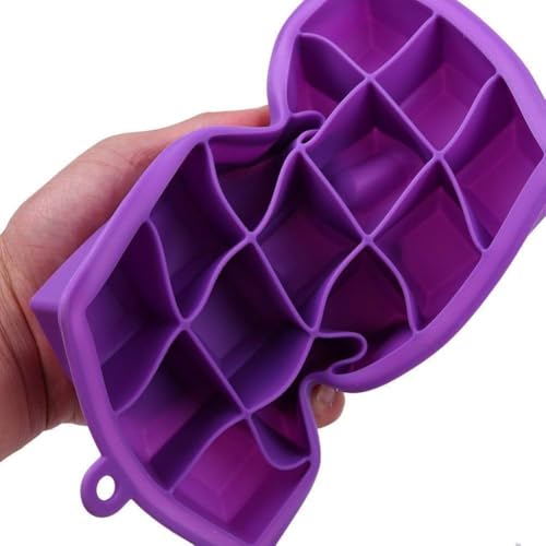 Image of Ice Cube Tray Flexible Silicone Create Square Ice Cube Mold Makes Whiskey Ice Ball Maker 15 Section Ice Cube Trays - Multicolor. (1 pcs)