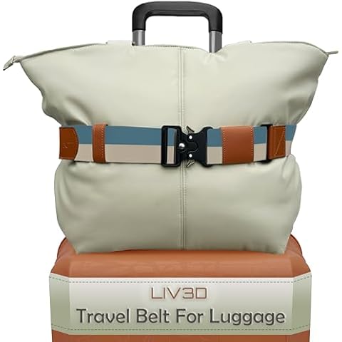 LIV3D Travel Belt for Luggage - Adjustable and Trendy - Luggage Strap for Bag Attachment Carrying Bag - Effortless Travel - Travel Smarter with Airport, Train Travel Accessories Cover
