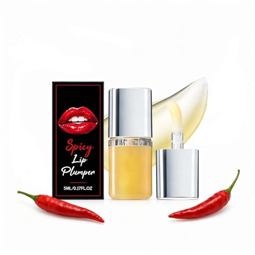 SLTCZHTZEP Spicy Plumping Lip Oil Moisturizing Lip Plumper Gloss for Fuller Looking Lips & Fine Lines 5ml