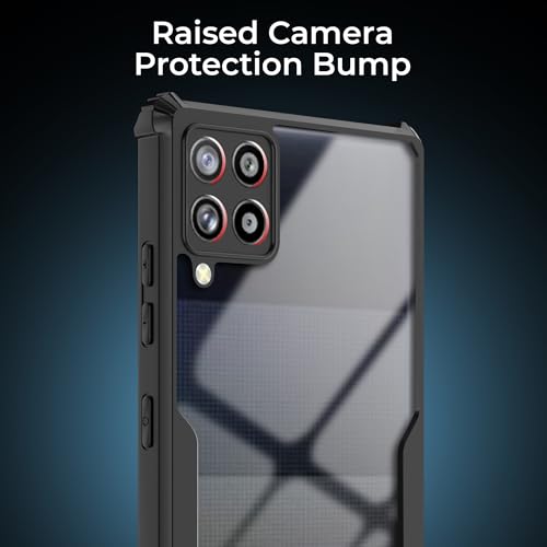 Image of A rtistque Clear Hard Transparent Acrylic Armor Back Cover Case for Samsung Galaxy M42 5G | Shockproof TPU Edge Protection | Slim Protective Design | Samsung Galaxy M42 Back Cover - Black