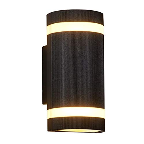 Dr.lazy 10W LED Apliques de exterior,Focos pared balcón,Apliques de Pared Lámpara Moderno, 800 Lúmenes, Aplique para exterior, 3000K luz blanca cálida, impermeable IP65, Aluminio (Negro/blanca cálida)