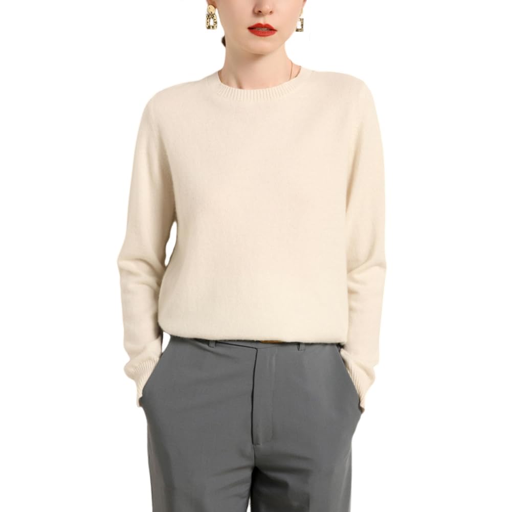 e-girl Pull Femme Col Rond Manches Longues Cachemire Laine,EU 34-42
